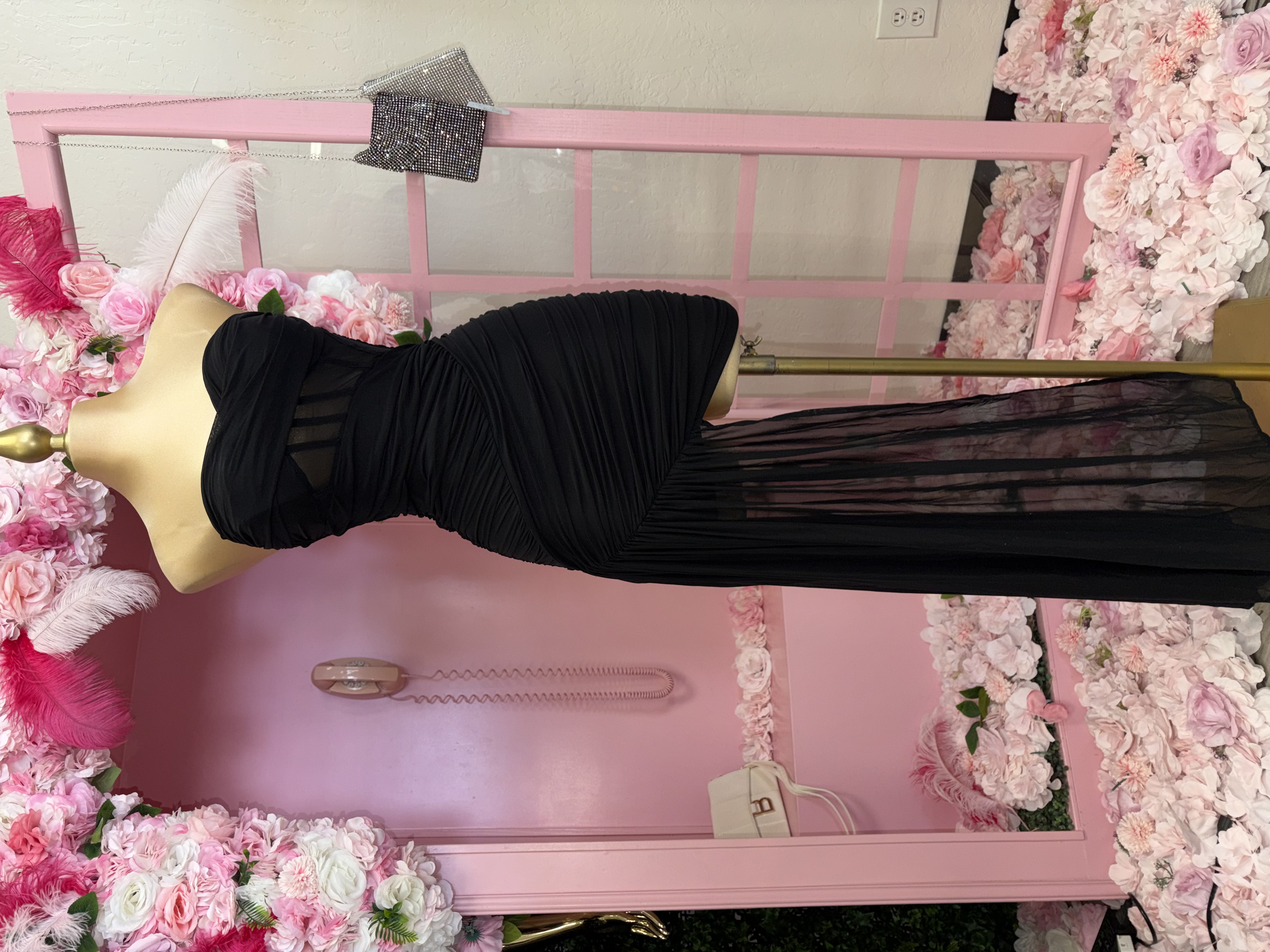 Black Sheer Evening Dress