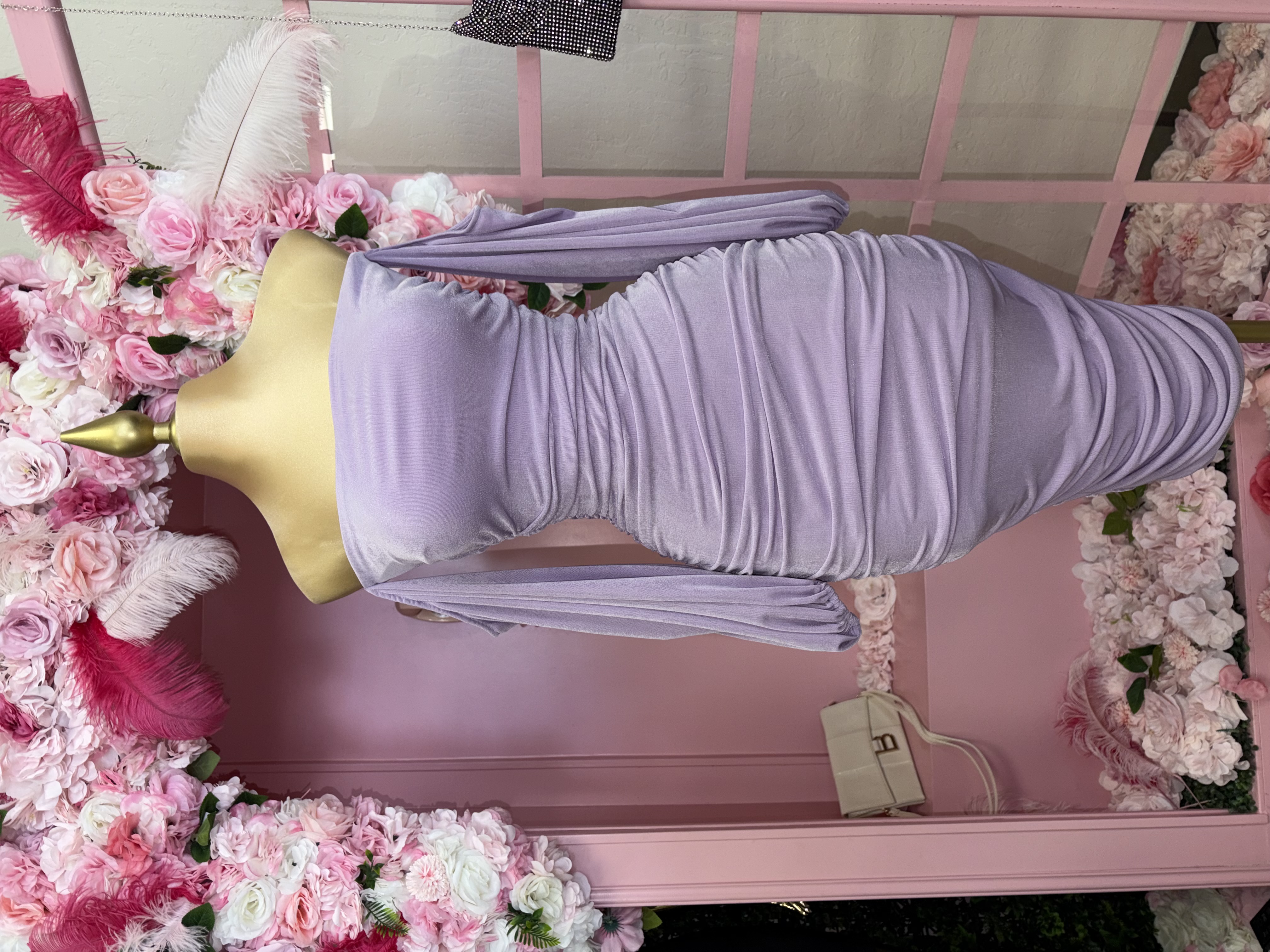 Lavender Ruched Dress